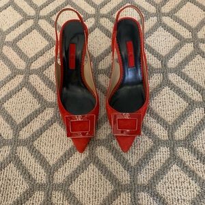 Carolina Herrera red suede pump - 39